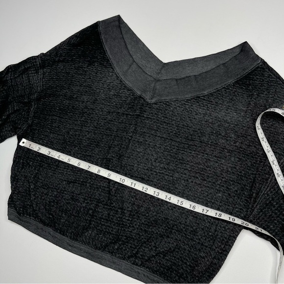 We the Free South Side Thermal Sweatshirt Waffle Black Festival Boho Burnout - Picture 11 of 13